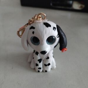 Ty Mini Boos Fetch Dalmatian Charm Vinyl Keychain NWT